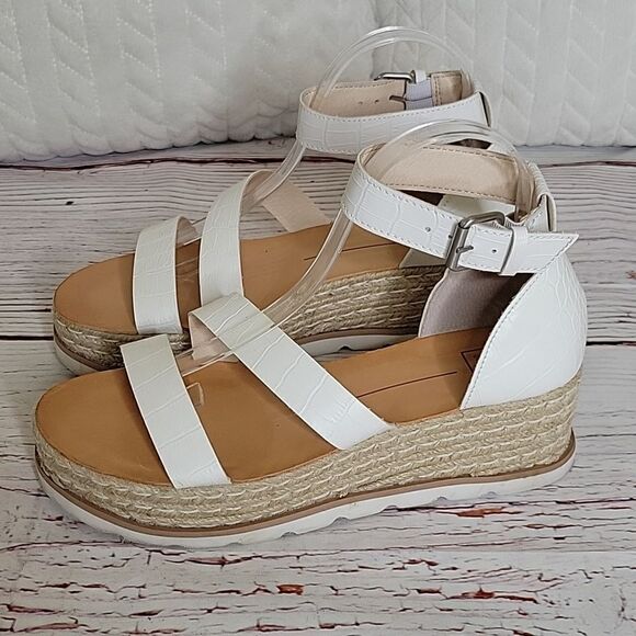 DOLCE VITA Croc Print White Wedge Size 9.5 - Picture 4 of 7